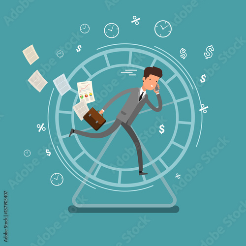 Concept of busy business people.