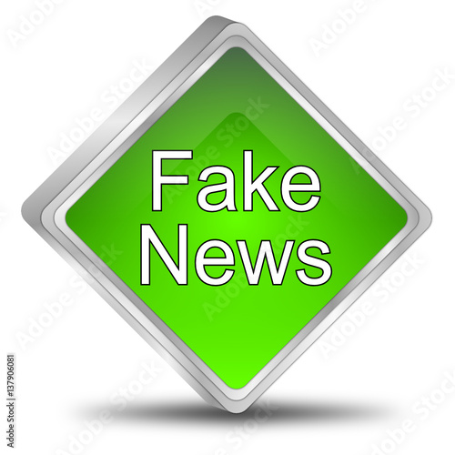 Fake News button - 3D illustration