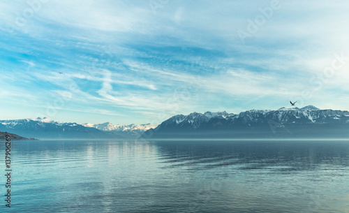 Landscape view on Geneva lake