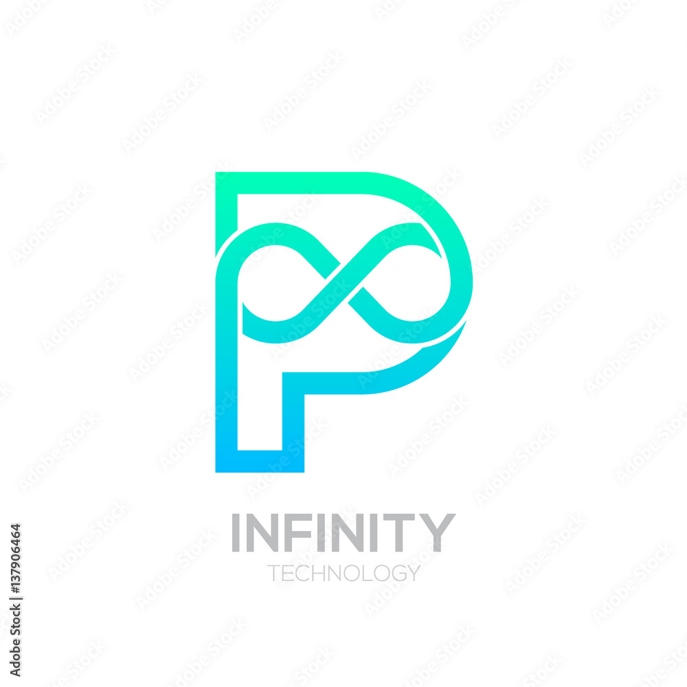 Letter P Blue and Green color Infinity logo,loops,Vector Logo template Letter P Blue and Green color Infinity logo,loops,Vector Logo template