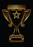 Vector gold trophy