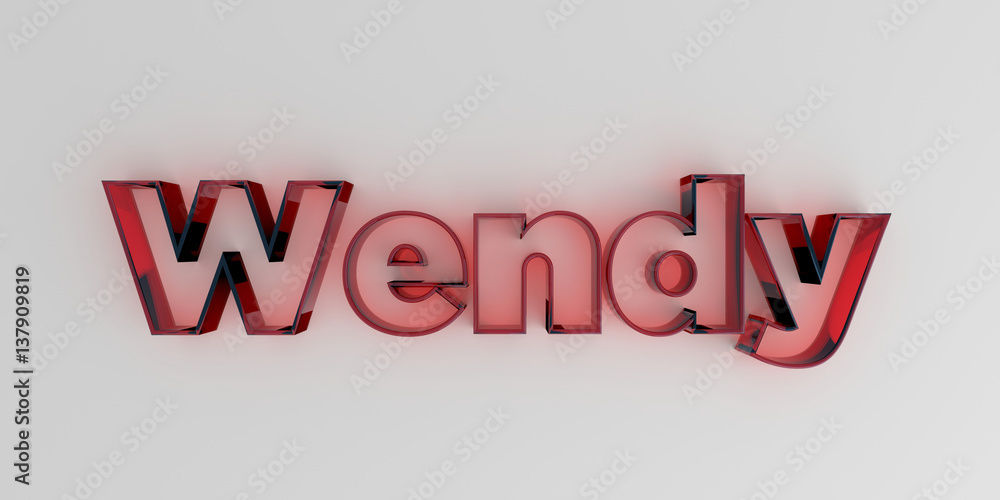 Wendy - Red glass text on white background - 3D rendered royalty free stock image. Wendy - Red glass text on white background - 3D rendered royalty free stock image.