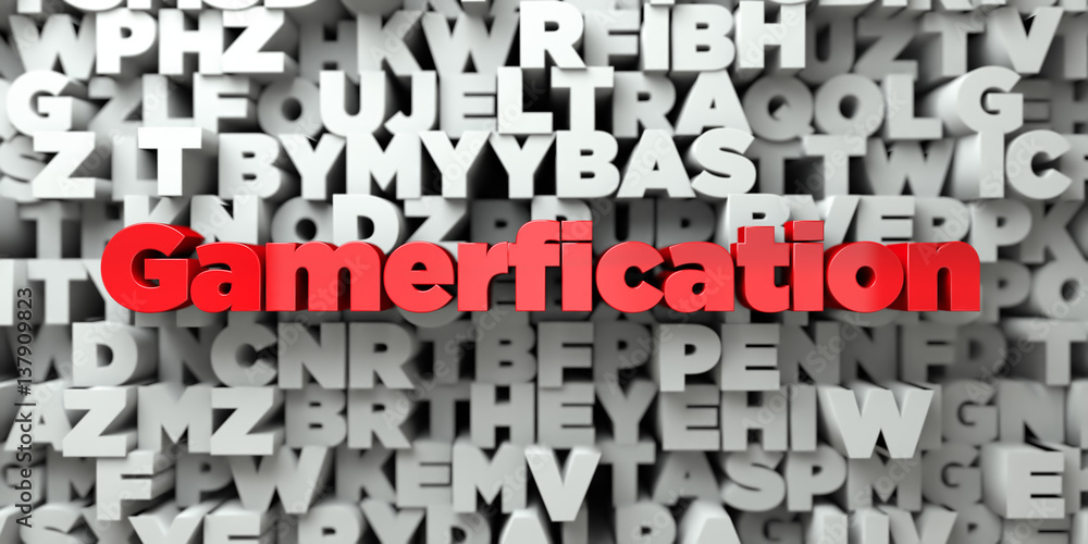 Gamerfication - Red text on typography background - 3D rendered royalty free stock image. This image can be used for an online website banner ad or a print postcard. Gamerfication - Red text on typography background - 3D rendered royalty free stock image. This image can be used for an online website banner ad or a print postcard.