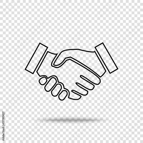 Handshake icon. Business handshake. Contract agreement flat icon for apps and websites