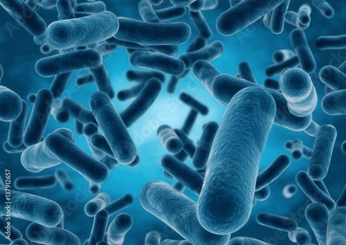 3D rendering Bacteria closeup