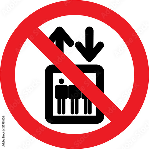 No elevator sign