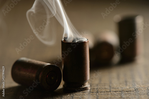 Fotografie Empty 9mm bullet shell casings