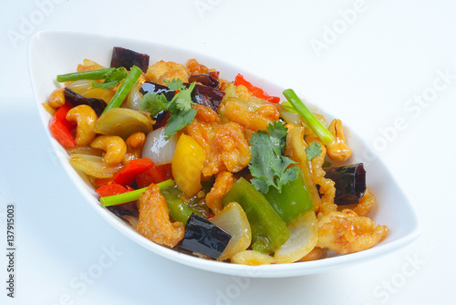 Stirfried chicken with cashew nuts delicious Thaifood 