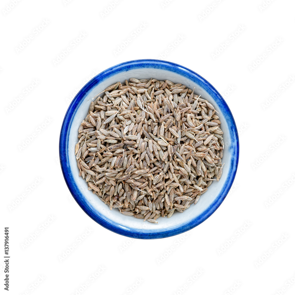 Fennel seed in bowl on white. This has clipping path. Fennel seed in bowl on white. This has clipping path.