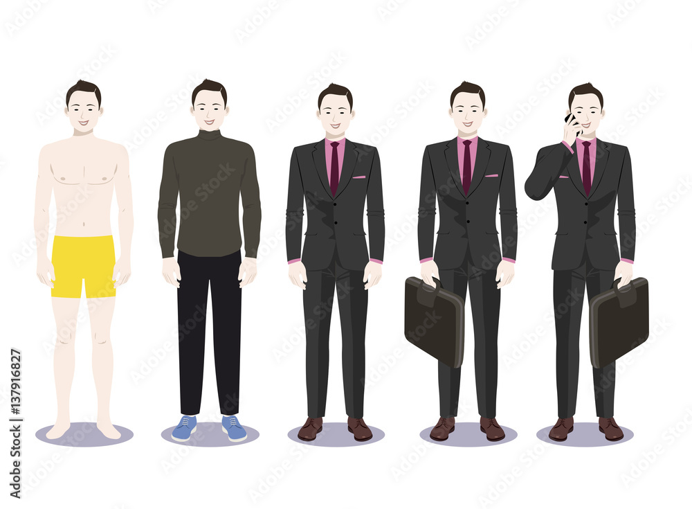Digital vector illustration business man pose standing Digital vector illustration business man pose standing
