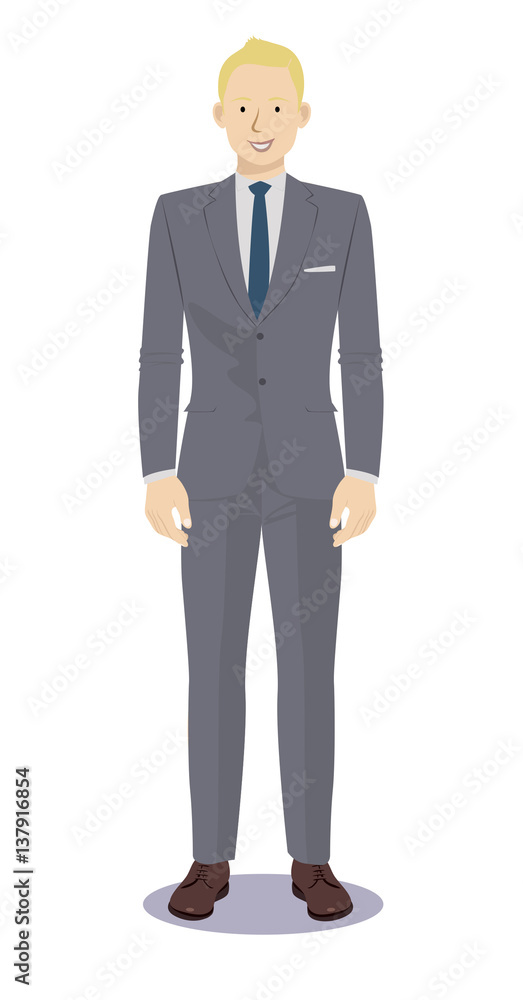 Digital vector illustration business man pose standing Digital vector illustration business man pose standing