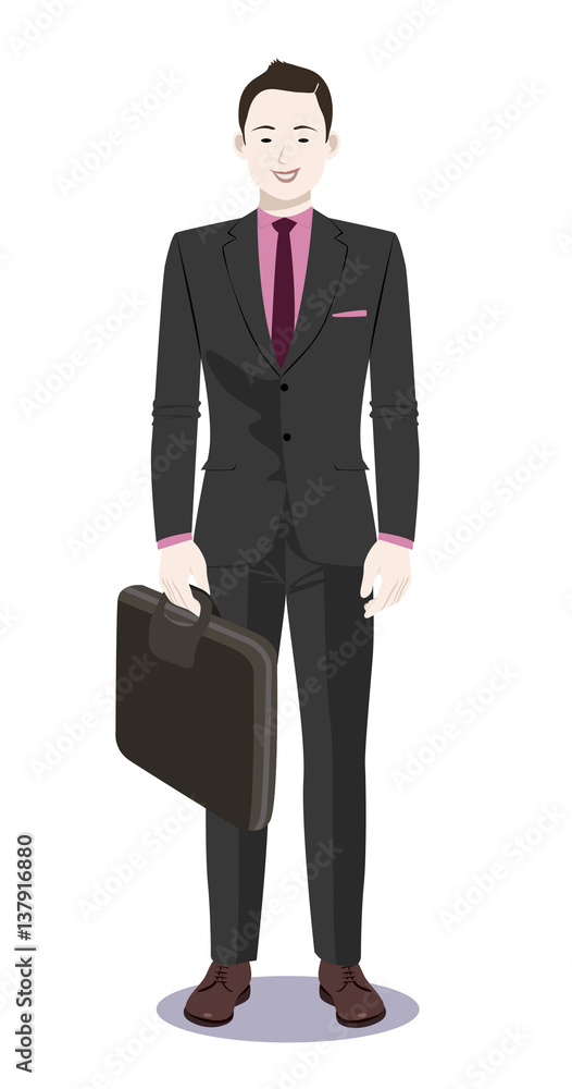 Digital vector illustration business man pose standing Digital vector illustration business man pose standing