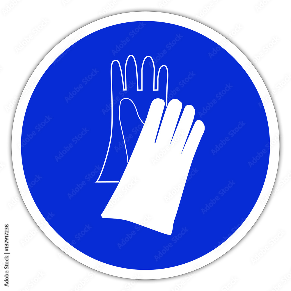 Panneau de chantier : Gans de protection obligatoires Panneau de chantier : Gans de protection obligatoires