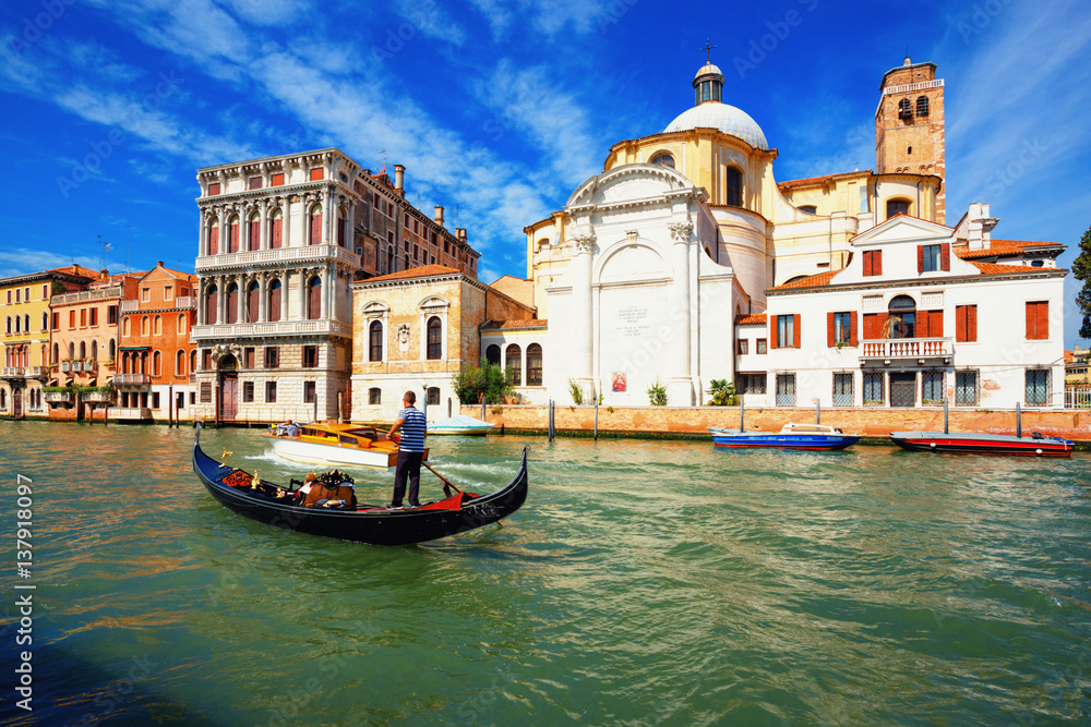 Grand canal  and San Geremia Church (Chiesa di San Geremia) in Venice, Italy.