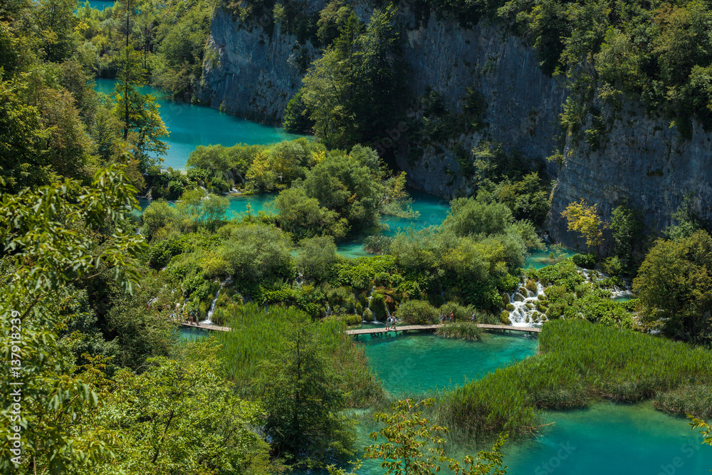 Amazing Lakes in Plitvice lake national park in Croatia