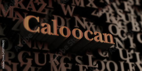 Caloocan - Wooden 3D rendered letters/message. Can be used for an online banner ad or a print postcard.