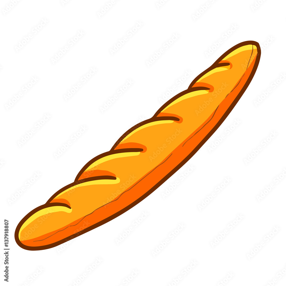 Funny and yummy long bread ready to eat - vector. Funny and yummy long bread ready to eat - vector.