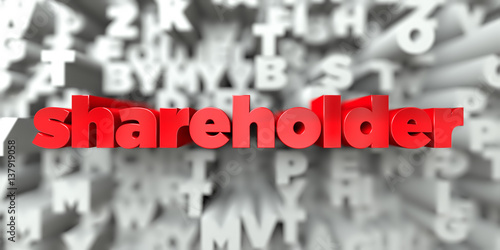 Canvas Print shareholder -  Red text on typography background - 3D rendered royalty free stock image