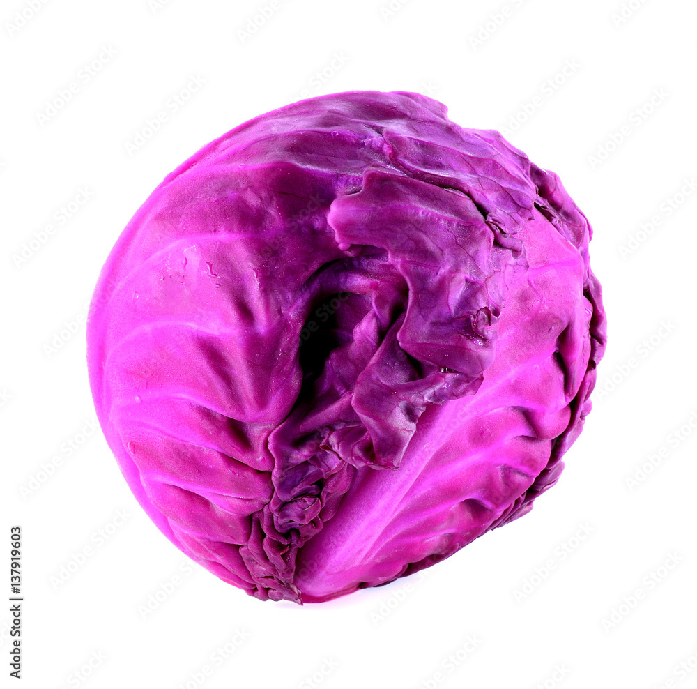 Purple cabbage isolated on white background Purple cabbage isolated on white background