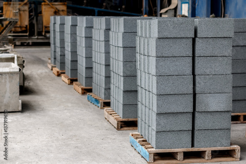 Concrete blocks before loading