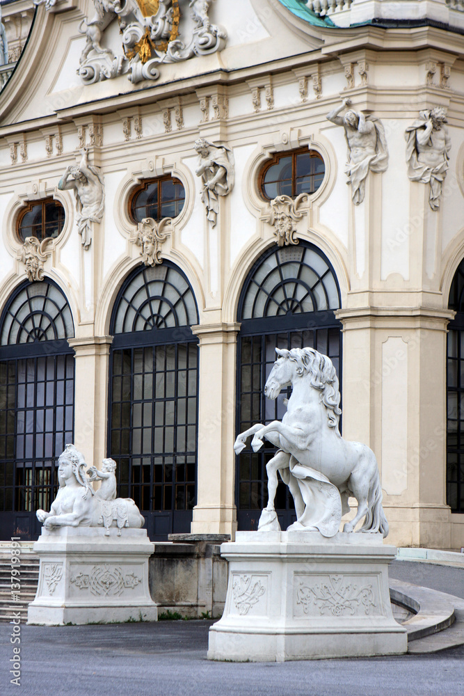 Detail of Upper Belvedere palace in Vienna, Austria