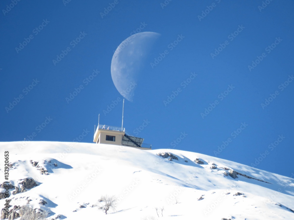 Obraz premium Moon on the satellite