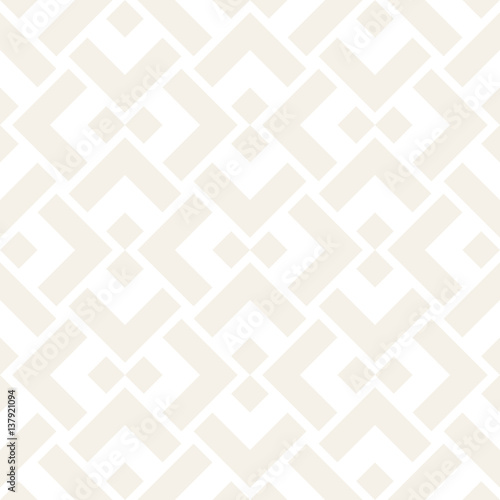 Subtle Ornament With Striped Rhombuses. Vector Seamless Monochrome Pattern