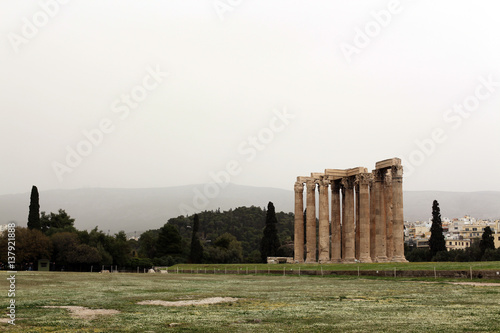Ancient ruins of Zeus Temple, Athens, Greece
