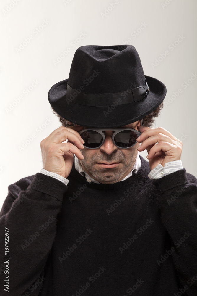 Man with a black hat Man with a black hat