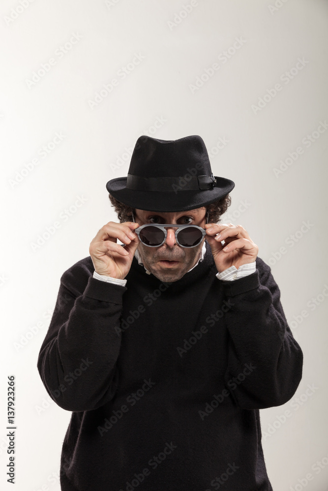 Man with a black hat Man with a black hat