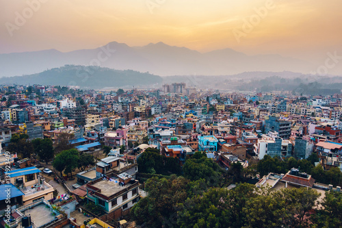 Patan at sunset  in the Kathmandu valley, Nepal