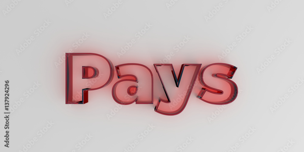 Pays - Red glass text on white background - 3D rendered royalty free stock image. Pays - Red glass text on white background - 3D rendered royalty free stock image.