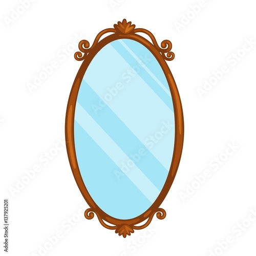  vector illustration of gold ornate vintage mirror 