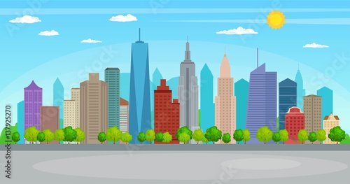 New York city architecture skyline. Vector illustration