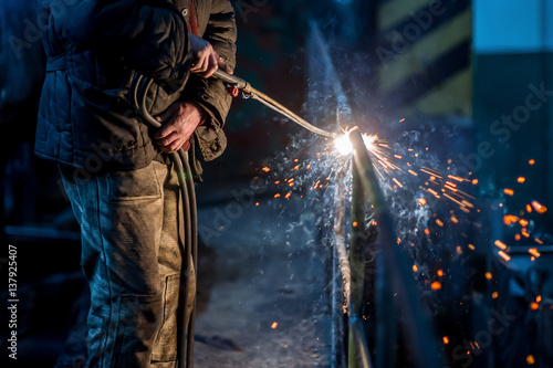 a welder working at the factory