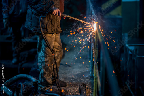 a welder working at the factory