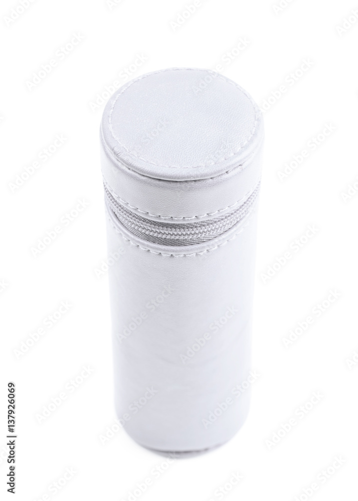 Cylindrical pencil case isolated Cylindrical pencil case isolated