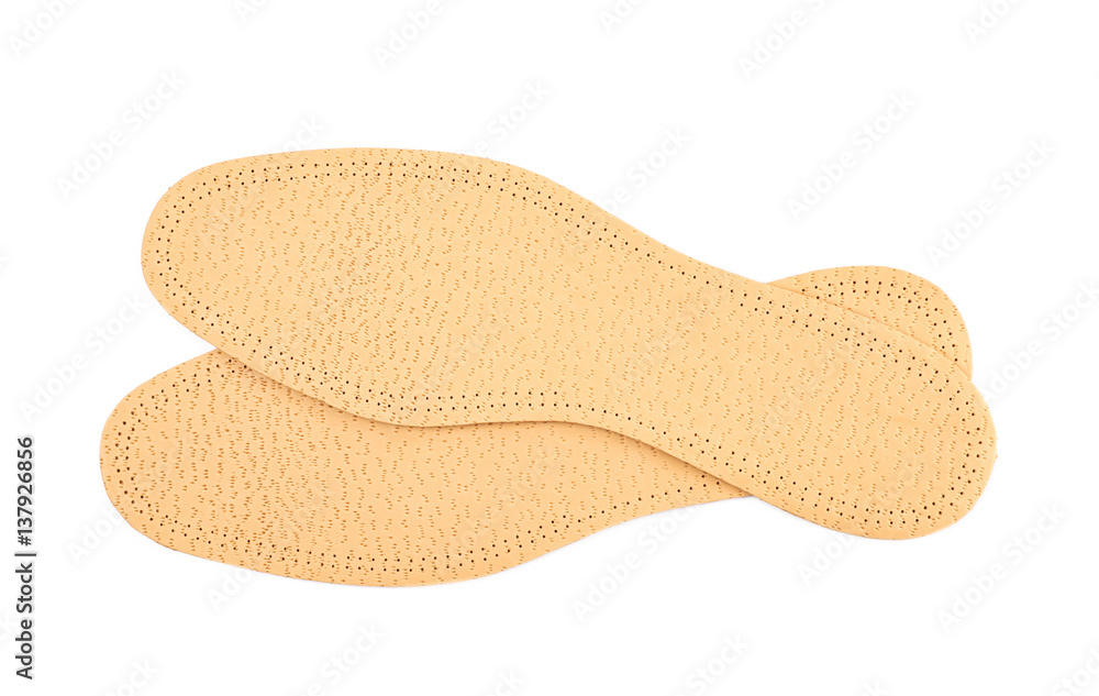 Pair of shoe insoles isolated