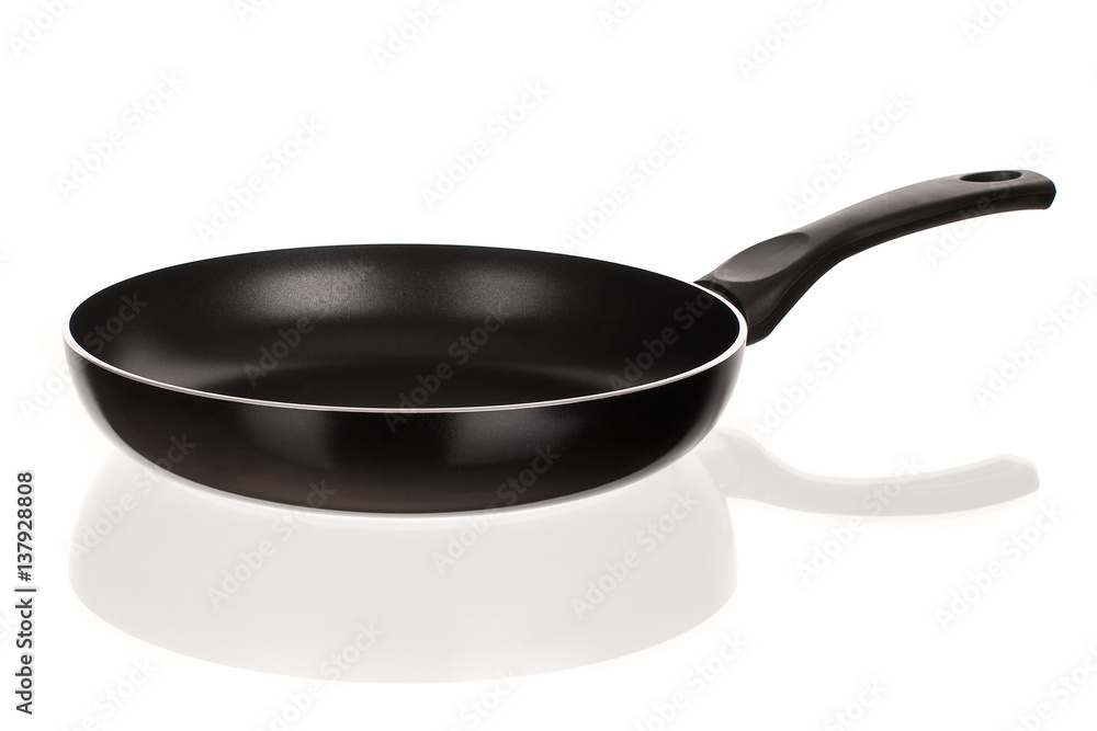 Black Frying pan isolated on white Black Frying pan isolated on white
