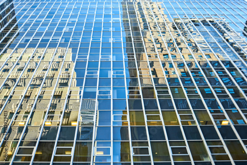 Office building exterior pattern windows