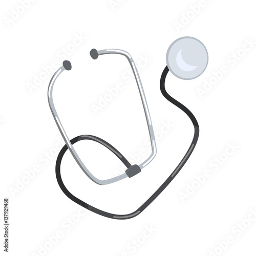 Old-Schol Sthetoscope, Part Of Doctor Of Medicine Equipment Set Isolated Object