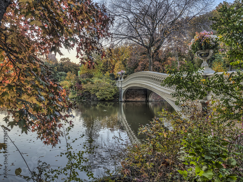 Bow bridge Central Park in autumn