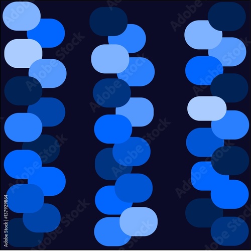 abstract blue background bright blue and dark circles are laid out in rows on large drawing