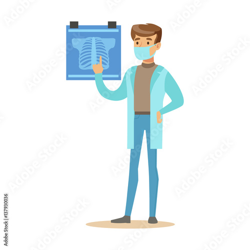 Male Radiologist Doctor Wearing Medical Scrubs Uniform Working In The Hospital Part Of Series Of Healthcare Specialists