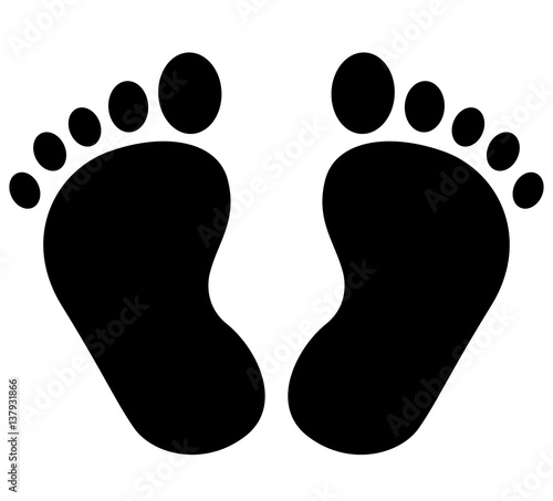baby footprints on white background