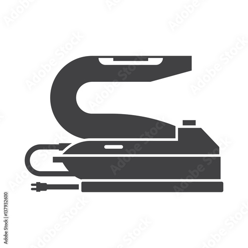 Waxing iron outline icon. Steam-iron silhouette illustration.