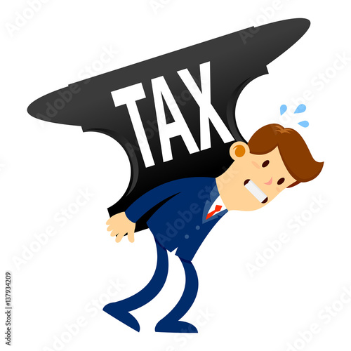 Businessman Carry Tax Burden On His Back
