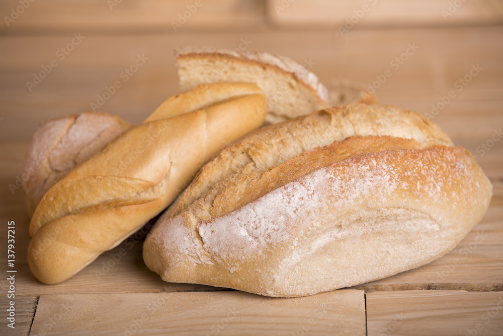 bread on wooden table