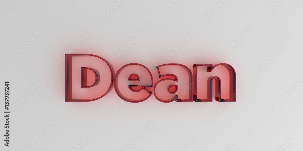 Dean - Red glass text on white background - 3D rendered royalty free stock image. Dean - Red glass text on white background - 3D rendered royalty free stock image.