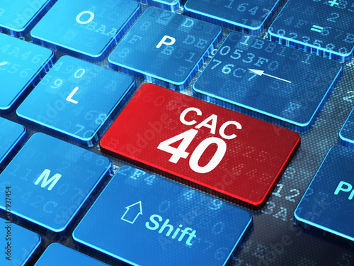 Stock market indexes concept: CAC 40 on computer keyboard background